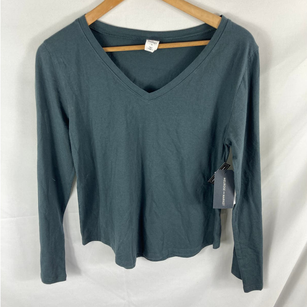 Nwt Melrose & Market Grey V Neck Long Sleeve Tshirt Xs